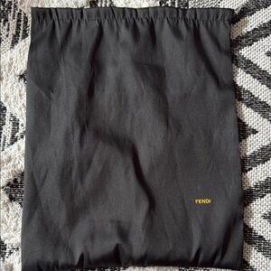 Fendi Black Vintage Nylon Dust Bag NEW Medium Size 14.5 x 12